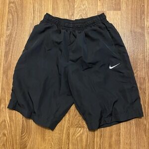 Y2K Nike Running Shorts Men Medium Black Basketball Small Nike Swoosh‎